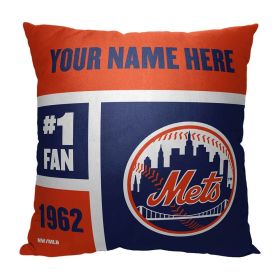 [Personalization Only] OFFICIAL MLB Colorblock Personalized Pillow - New York Mets